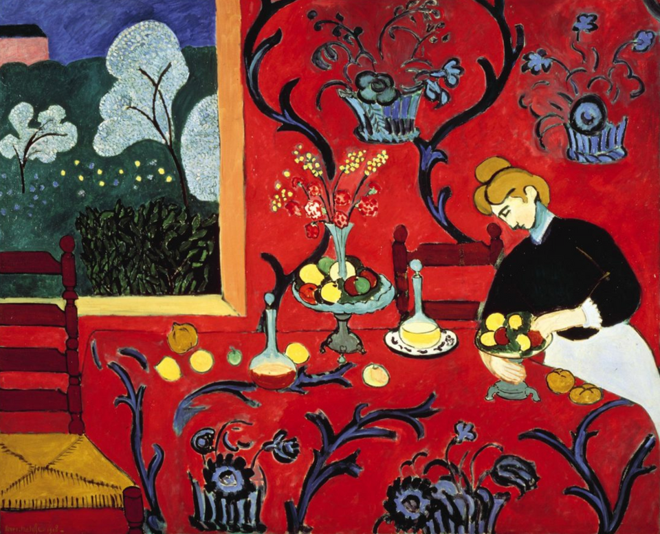 After Matisse’s “The Dessert: Harmony in Red”