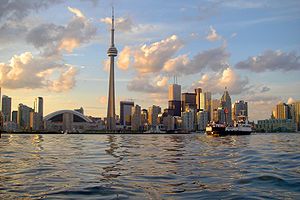 View of Toronto skyline from Toronto Harbour. ...