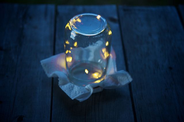 mason jars and fireflies