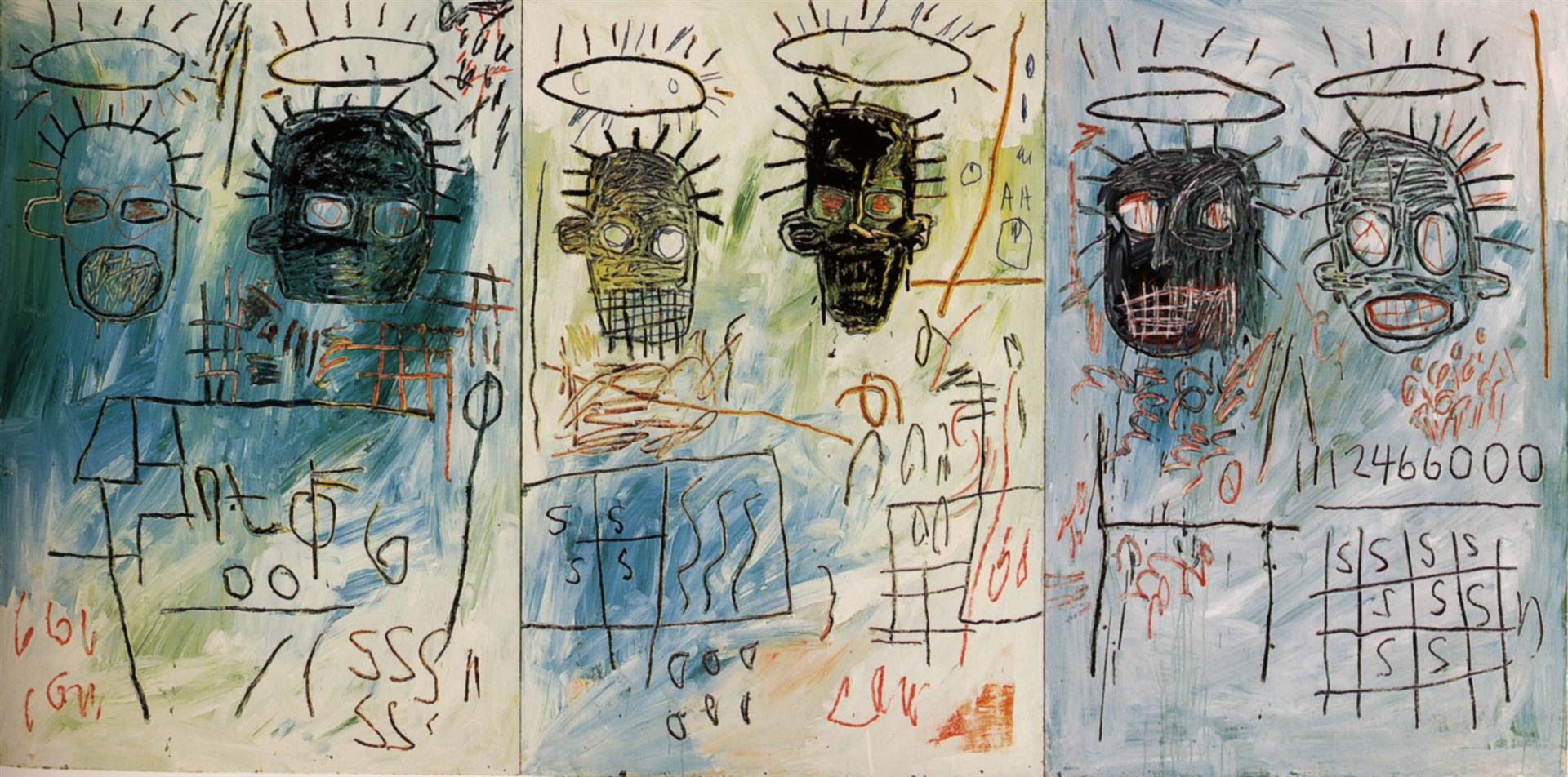 Jean-Michel Basquiat  Six Crimee acrylic, crayon, masonite 178 x 366 cm The Museum of Contemporary Arts, Los Angeles