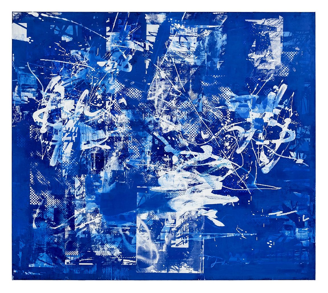 Jahn Bauer, Blue Velvet 90” x 102” oil and enamel on linen 2013