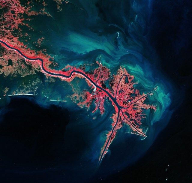 "Mississippi River Delta" Photo: ESA http://www.esa.int/spaceinimages/Images/2012/05/Mississippi_River_Delta 