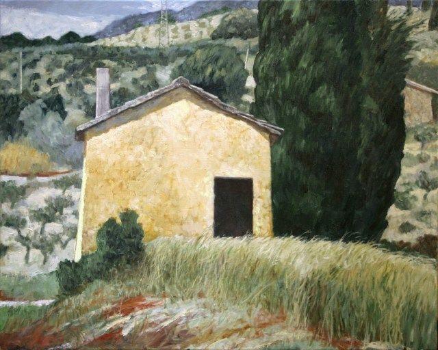 "Yellow Shack--Montefalco"  2007  24x30 oil on canvas