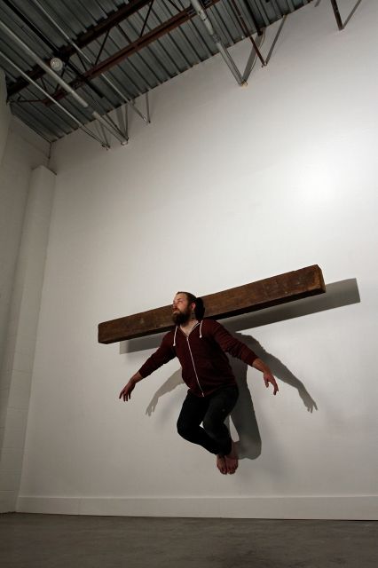 "Ascension" 125lb oak beam (Documentation of a live performance)