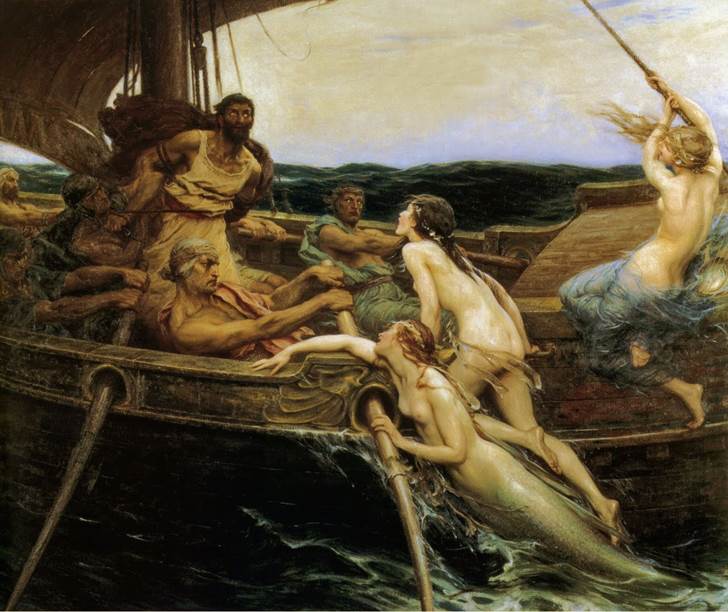 "Odysseus and the Sirens"  by  Herbert James Baker