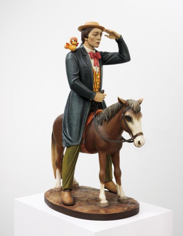 Jeff Koons Buster Keaton,  1988 polychromed wood 66 x 48 x 27 in. 